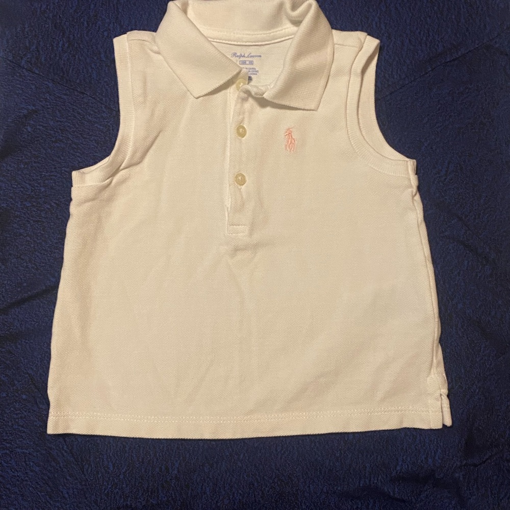 Baby Cotton Mesh Sleeveless Polo Shirt